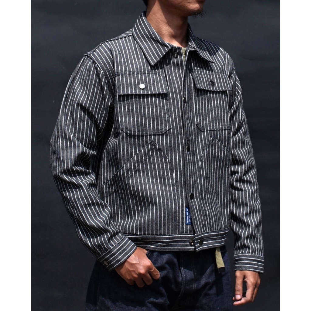 Mihane Jeans - Jacket Pria Denim - Rumble Hornet Wabash Grey 13oz Sanforized Field Jacket