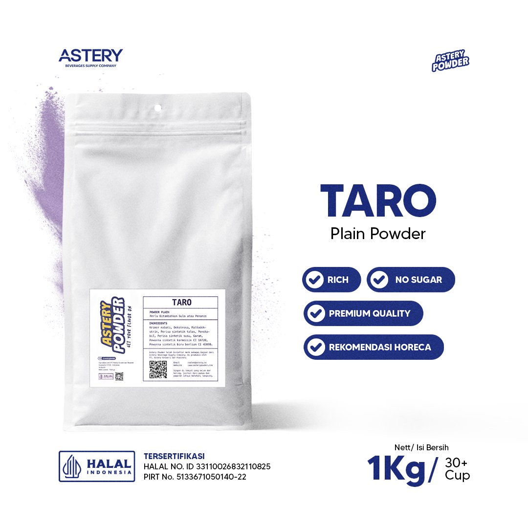 Astery Powder - 1KG Taro Powder Plain / Taro Powder Drink / Bubuk Taro Minuman / Bubuk Minuman Rasa