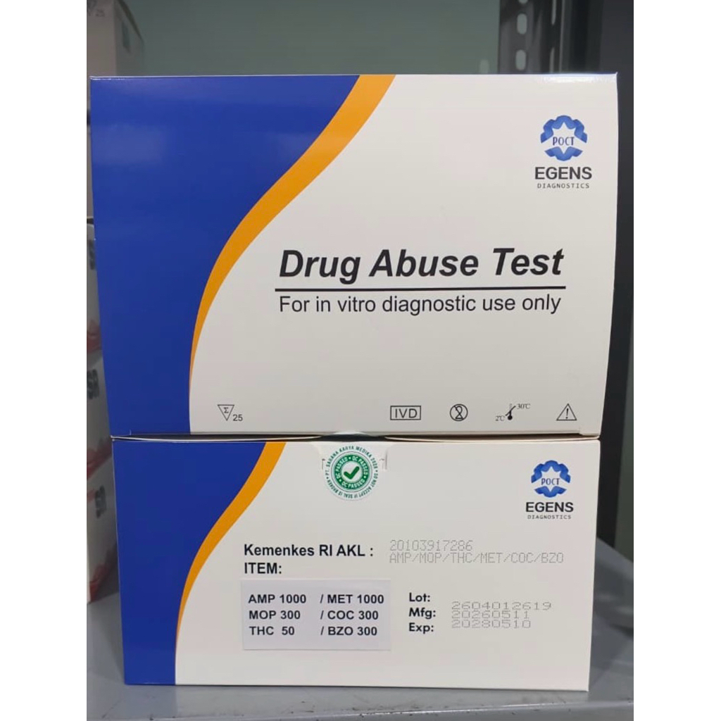 Tes urin Narkoba 6 Parameter / tes strip narkoba multi6 / drug tes egens (25 Test) Murah+Akurat