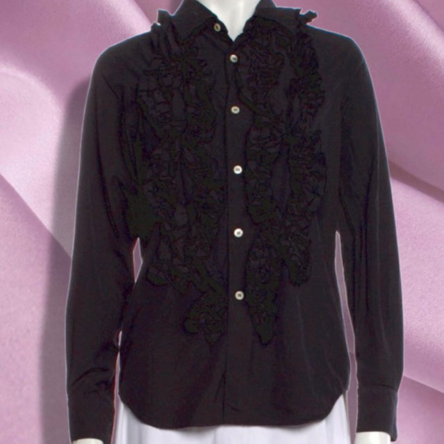 Comme Des Garcons Ruffle Black Shirt