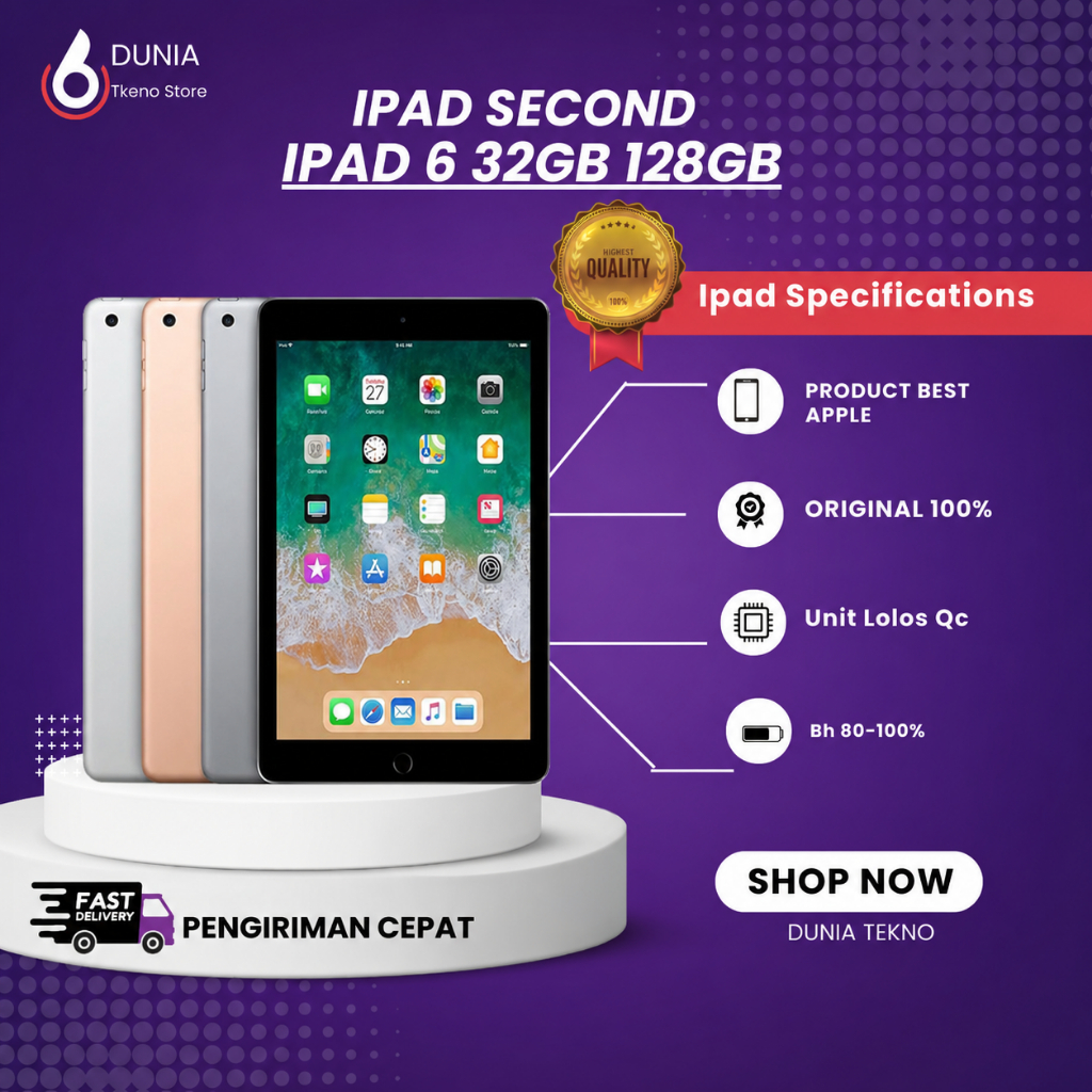 Ipad 6 32GB 128GB Wifi Only Second TERMURAH JAMINAN ORIGINAL APPLE