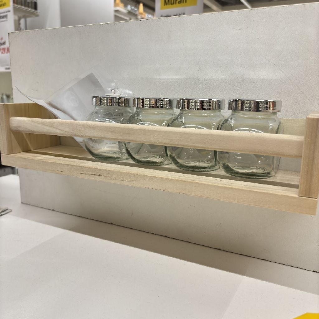 IKEA Stoples Bumbu Kaca (4 Pcs) dan Rak Bumbu