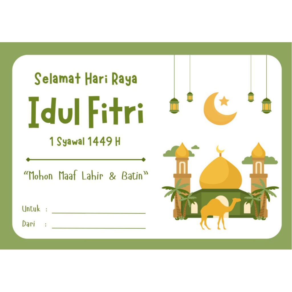 KARTU UCAPAN/STIKER IDUL FITRI/LEBARAN/HARI RAya