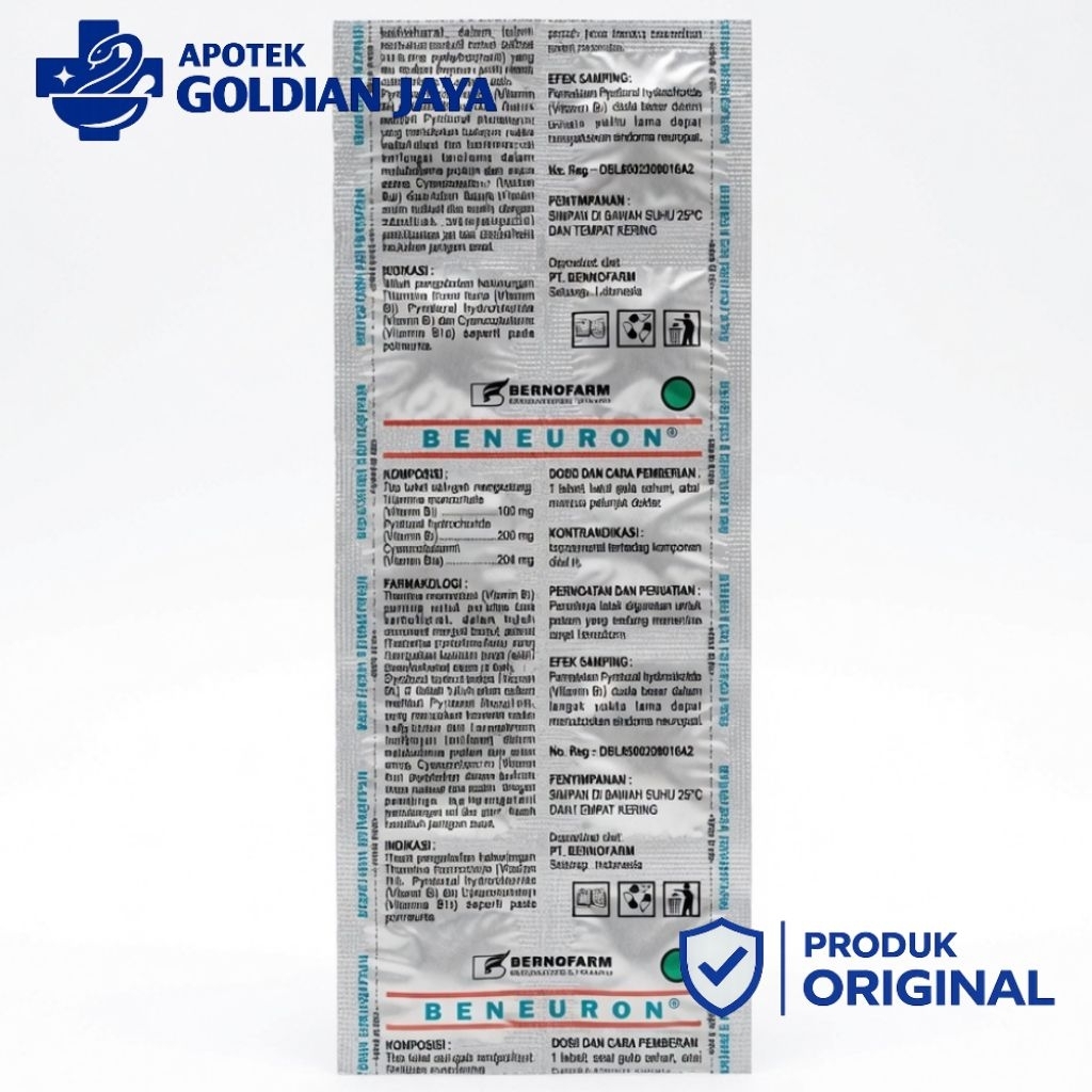BENEURON Vitamin B1 B6 B12 - Obat Kesemutan Kebas Nyeri Saraf & Vitamin Neuro