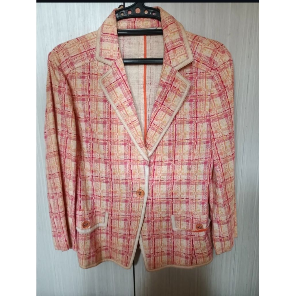 preloved - blazer kotak merah