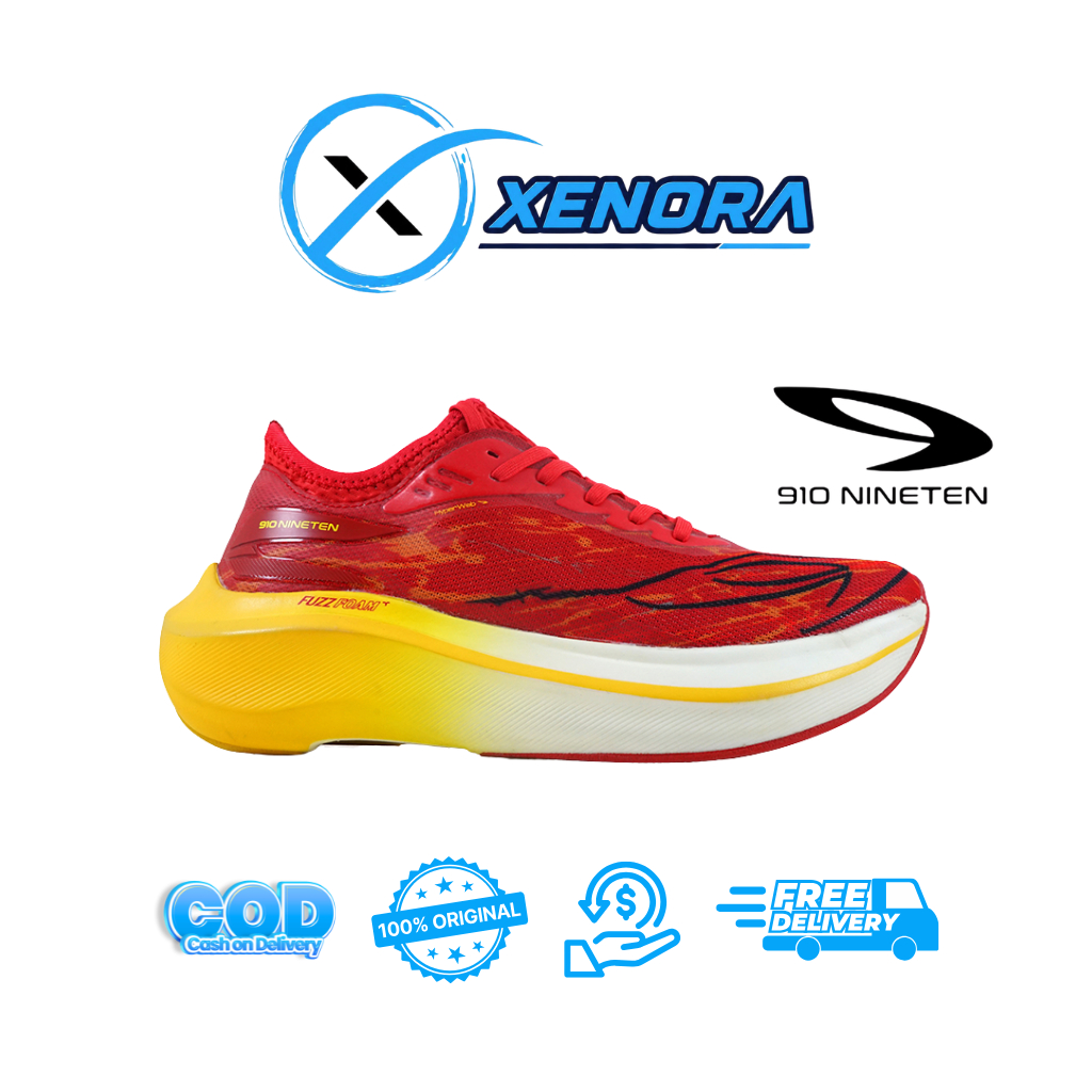 910 HAZE VELOCE MERAH/PUTIH/ORANGE - Sepatu Lari / Haze Veloce Merah 910Nineten Original