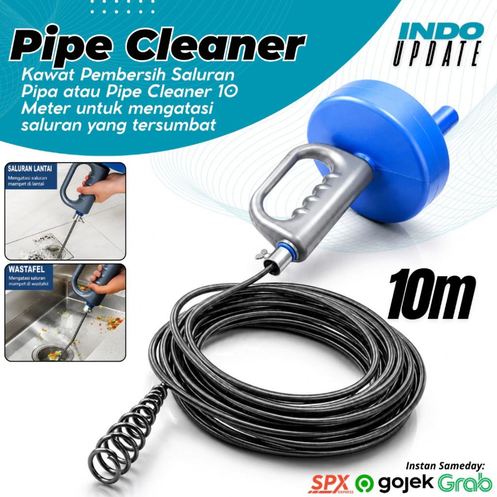 Pipe Cleaner 10m / 5m Pembersih Saluran Pipa Air Tesumbat 1/4 Inch