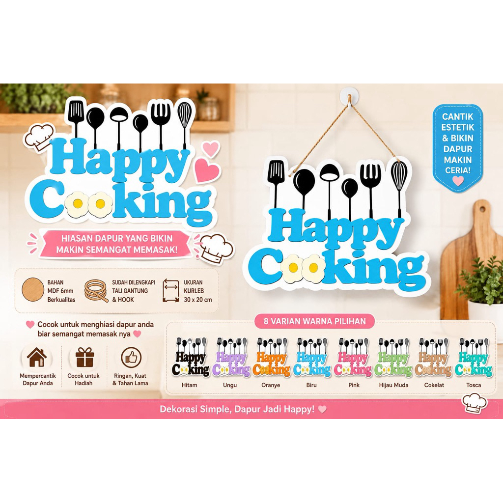 Rubby - Walldeco Happy Cooking / Hiasan dinding dapur / kitchen