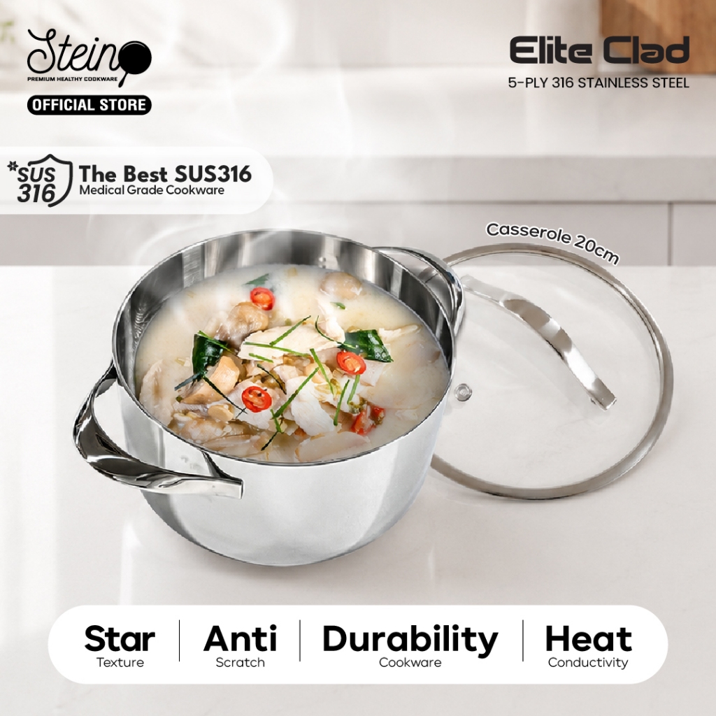 STEIN Elite Clad Caserole - Panci Stainless Steel 20cm