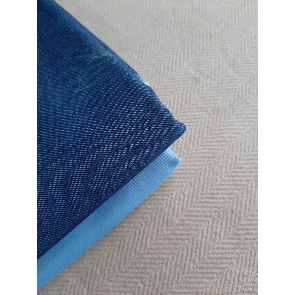 Kain Denim Perca Jeans Katun Blue Indigo Sisa Potongan