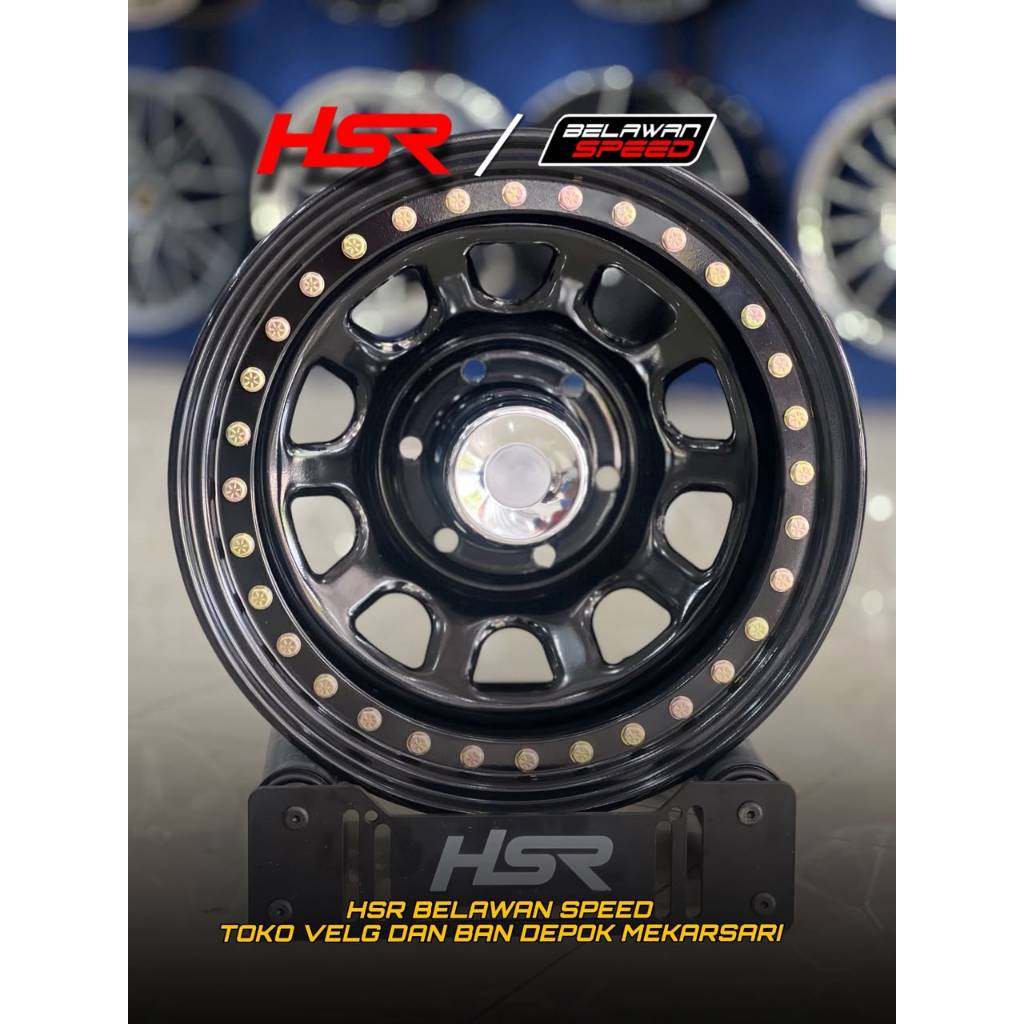 Velg mobil offroad hsr mokupo R16  Ring 16 pcd 6x139,7 velg daytona R16 lobang 6-siap kirim