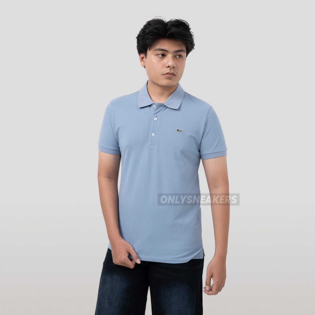 LACOSTE CLASSIC SLIM FIT COTTON PIQUE POLO SHIRT BLUE