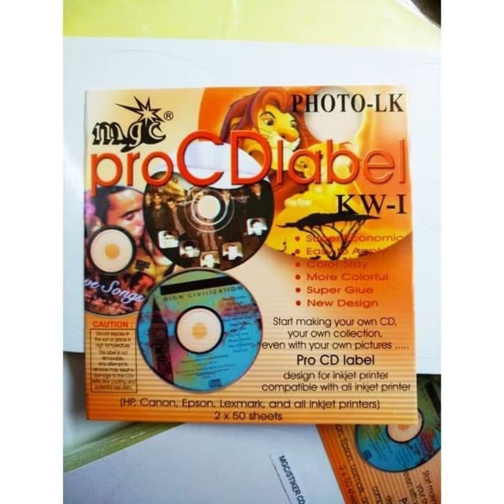 Label CD DVD PHOTO-LK  kertas stiker sticker MGC MAGIC TEBAL PHOTO LK stiker cd sticker