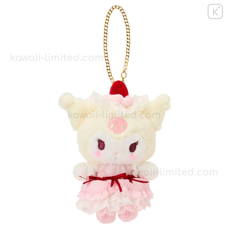 (BACA DESKRIPSI) SANRIO Whipped Strawberry Shortcake Plush Keychain Ori Japan ( KUROMI)