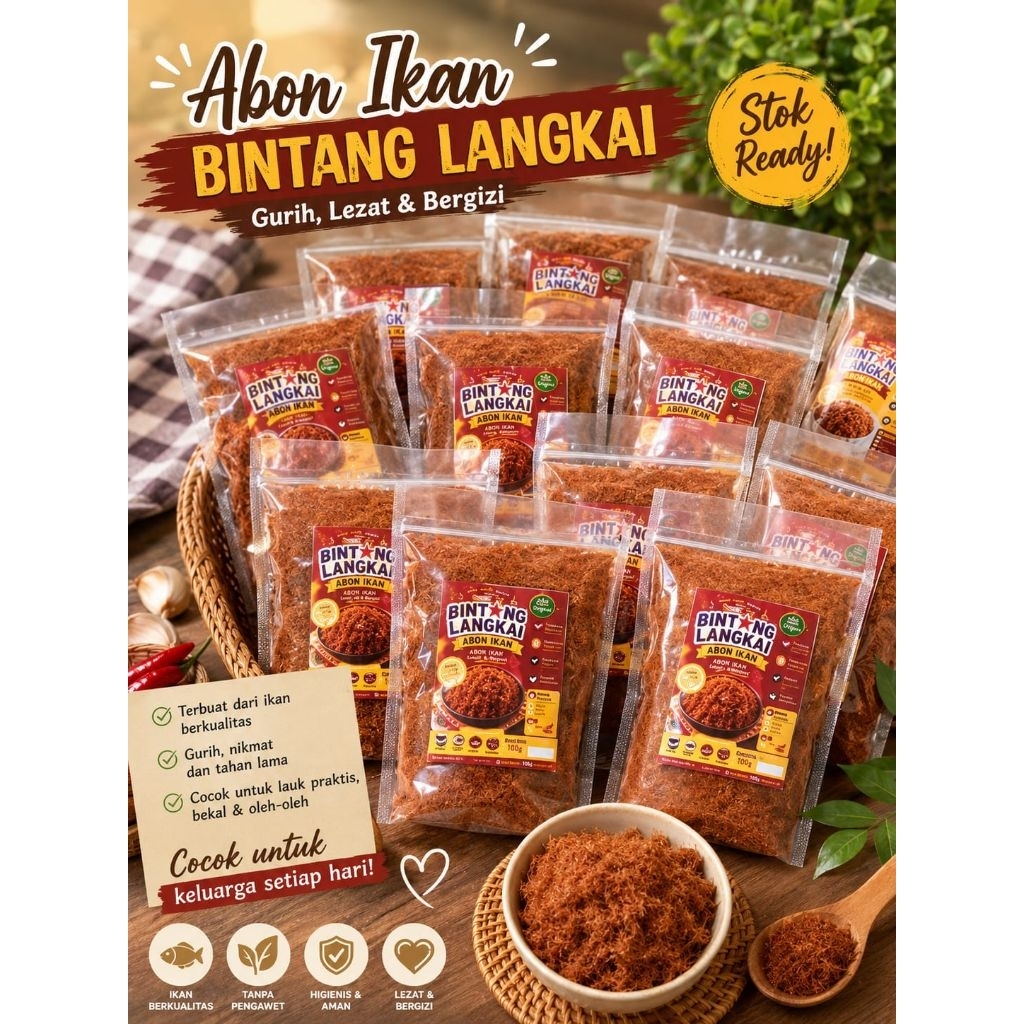 Abon Ikan Terlaris khas Makassar 100 G | abon ikan cakalang | abon ikan layang | abon ikan kembung