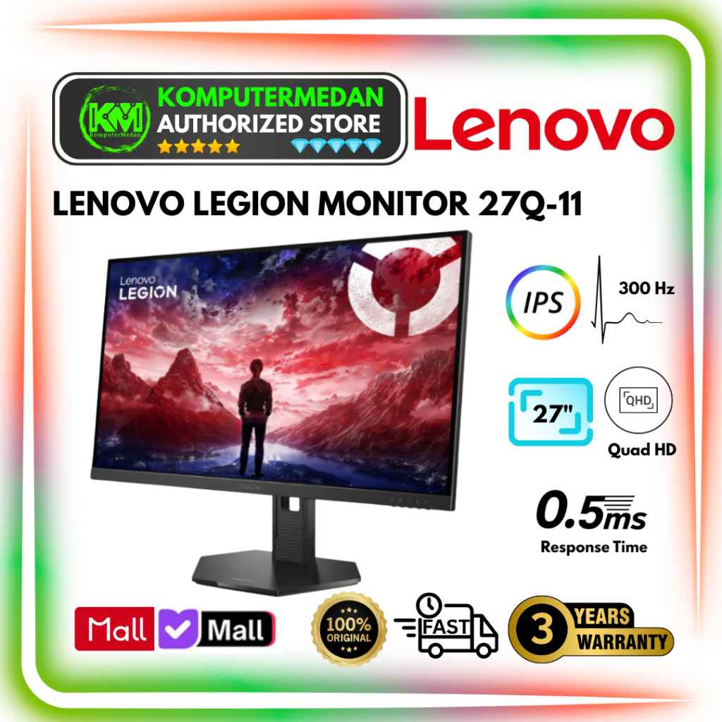 Monitor LED LENOVO LEGION 27Q-11 / LEGION 27Q 11 / LEGION 27Q11 27" inch QHD IPS 300Hz 0.5ms Ergonom