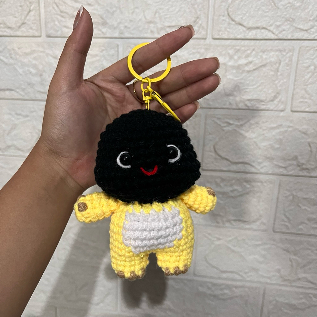 [37cm] Boneka dino kuning | boneka rajut dino kuning nailong | crochet dino nailong | jungugurumi
