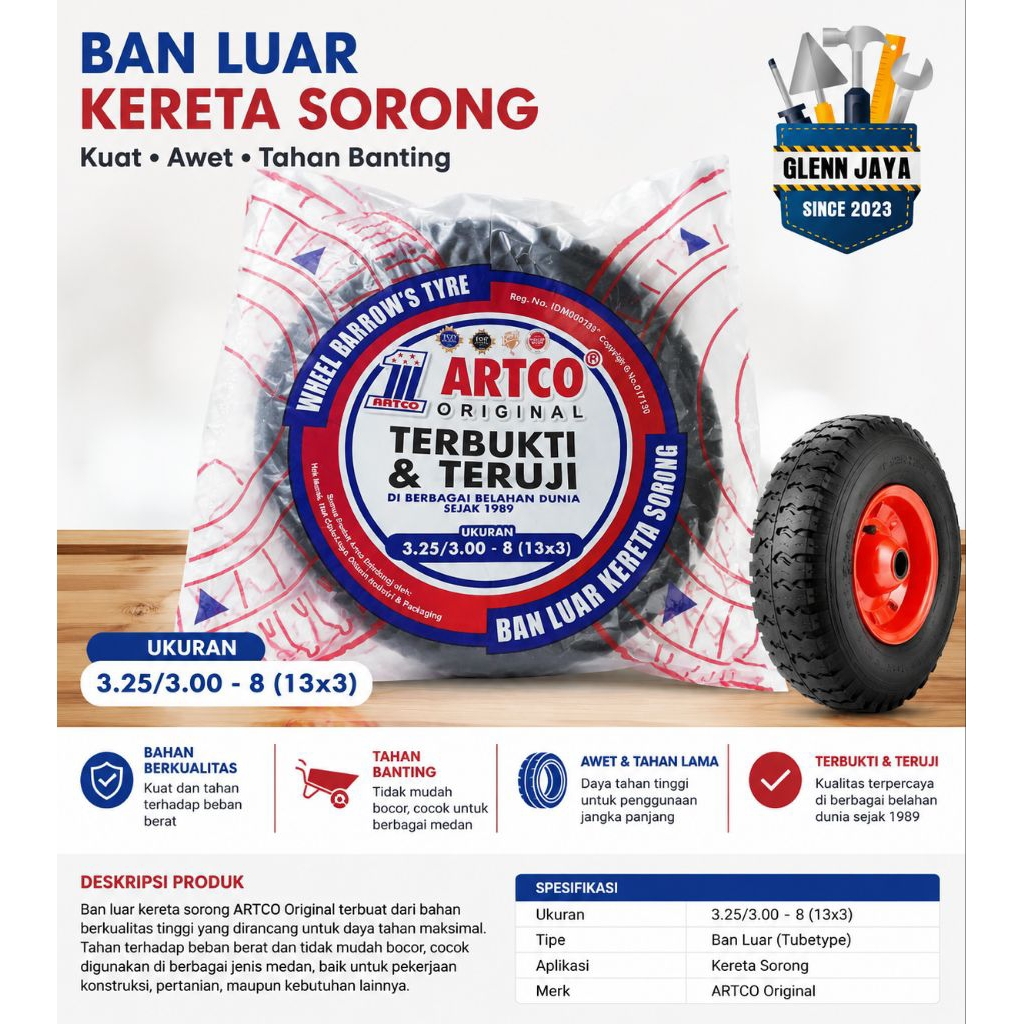 BAN LUAR ARCO / BAN LUAR GEROBAK DORONG ARCO ORI