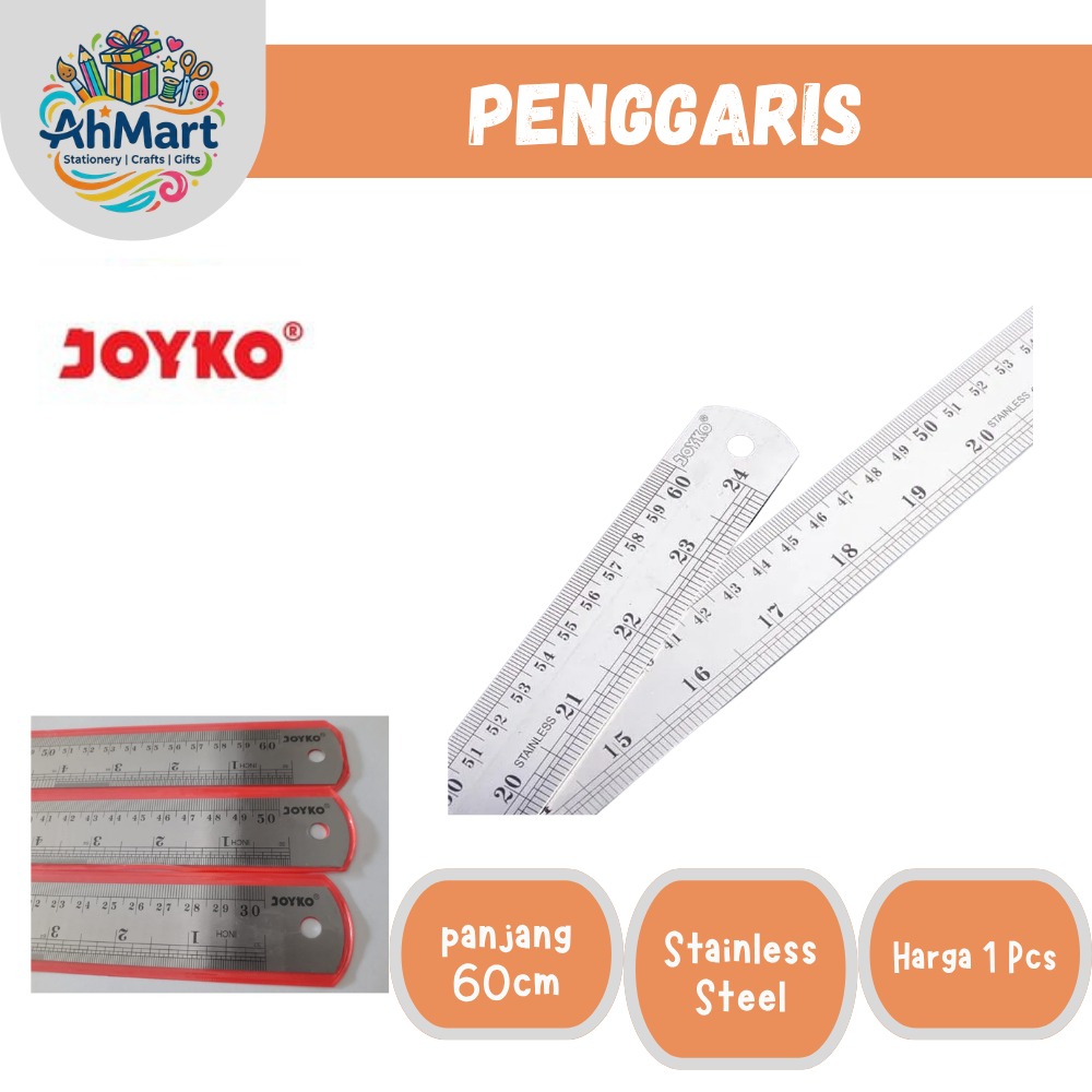 PENGGARIS MISTAR BESI 60 CM STAINLESS STEEL