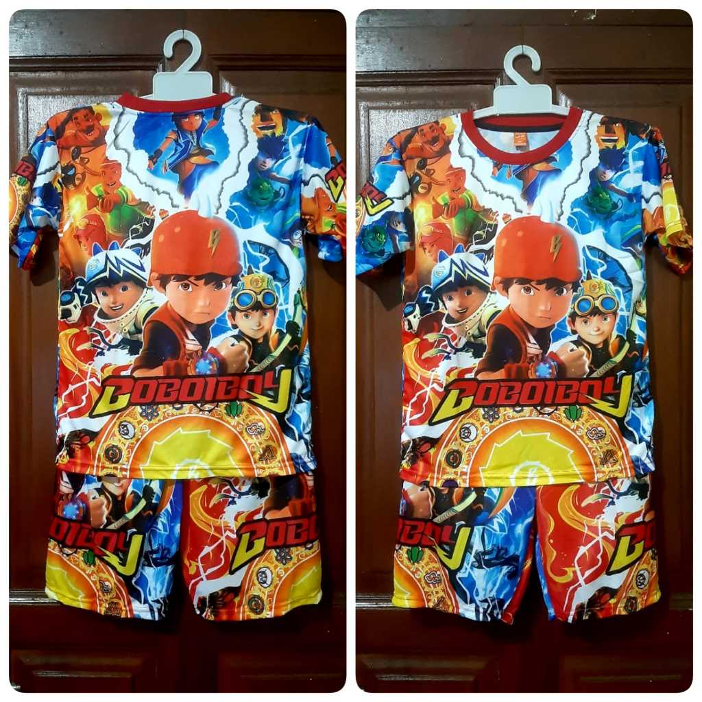 SETELAN BOBOIBOY ANAK LAKI LAKI PREMIUM-SETELAN ANAK BOBOIBOY HALILINTAR/GEMPA/API/SOLAR/DAUN/BAJU A
