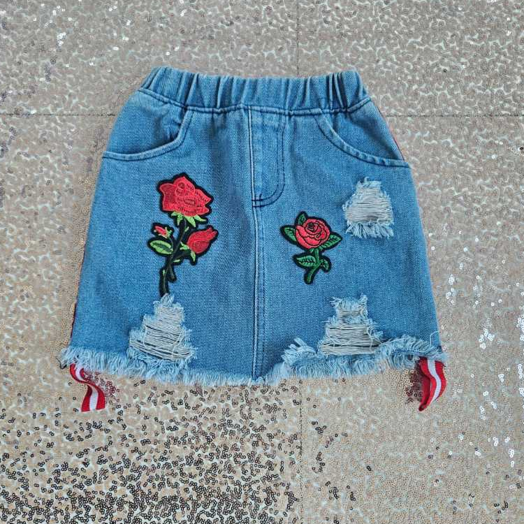 rok/rok denim anak/rok anak/rok mawar/rok anak