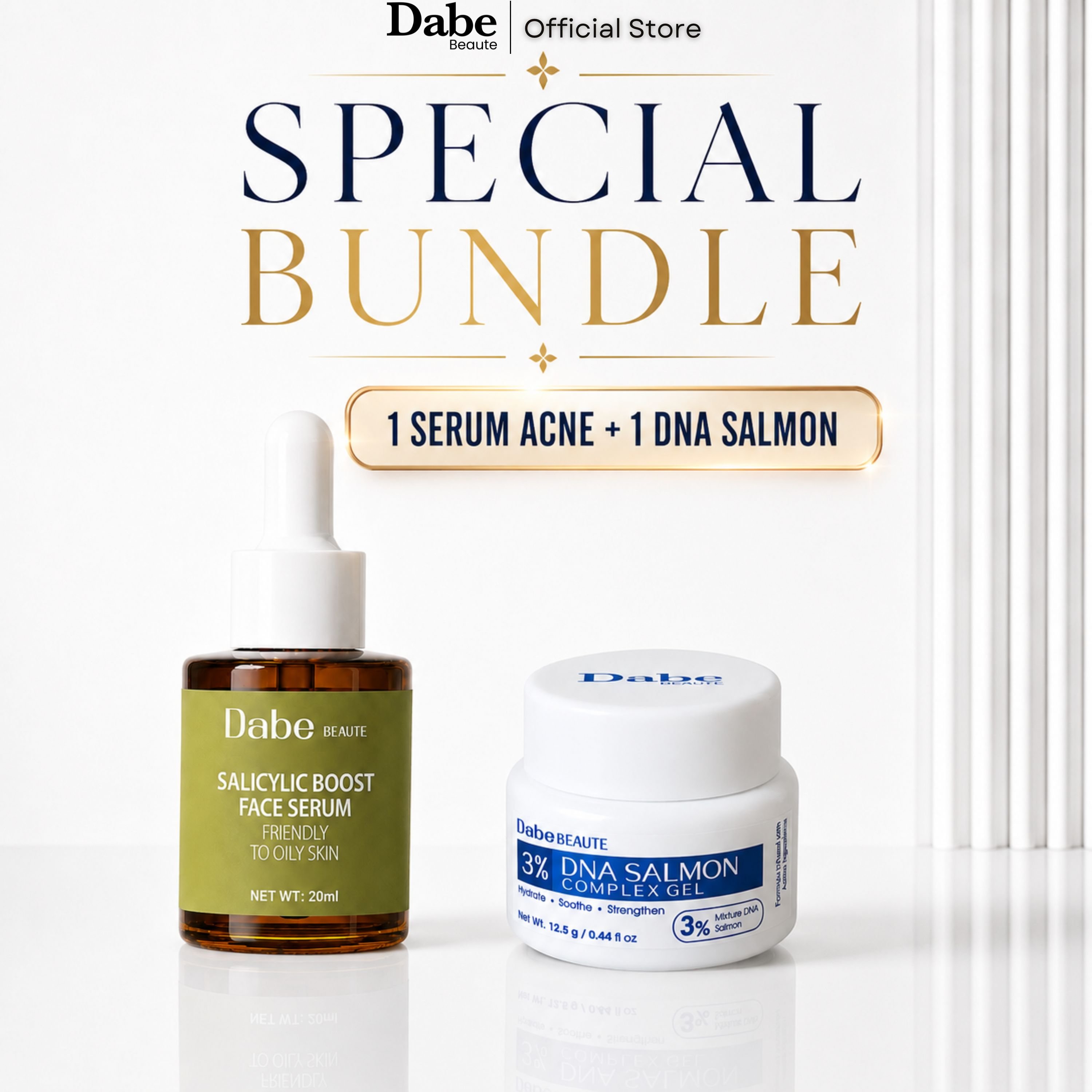 DABE BEAUTE - SPECIAL BUNDLE - Salicylic Boost Face Serum + 3% DNA Salmon Gel New Packaging.