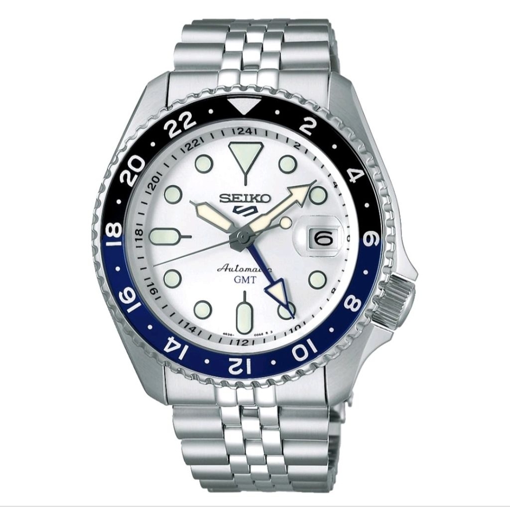 Jam Tangan Pria Seiko 5 Sports SSK033K1 SKX Series Automatic GMT Silver Dial Stainless Steel SSK033