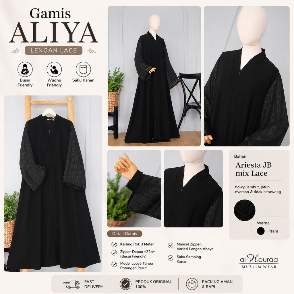 Gamis Aliya (Jetblack) by Al Hauraa
