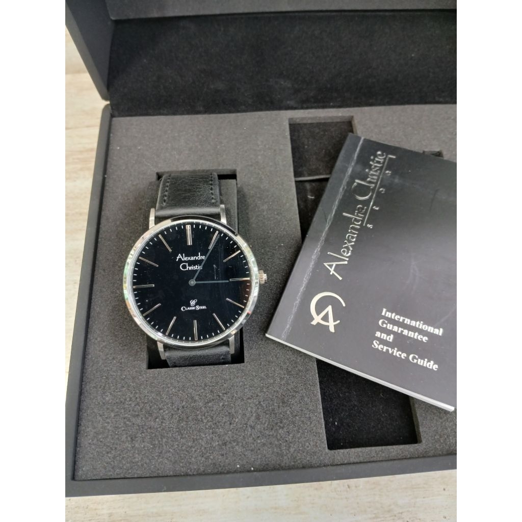 JAM TANGAN PRIA ORIGINAL ALEXANDRE CHRISTIE  AC8490MH LEATHER STRAP