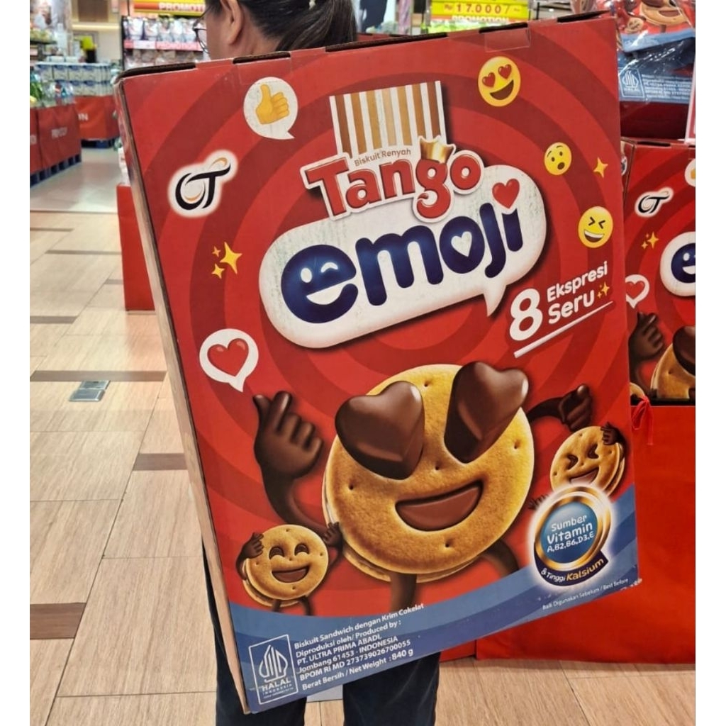 Tango Emoji Giant Box 840gr Tango Brownies Soccer Tango Big Pouch Waffle King Size 500gr Choco Hazel