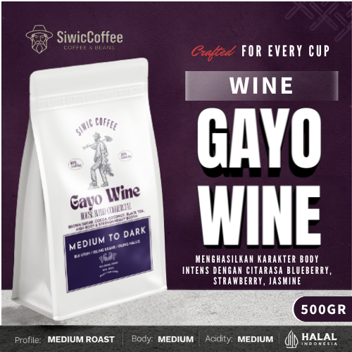 ROASTBEAN ARABIKA WINE GAYO WINE SINGEL ORIGIN | 500 GR SIWIC COFFEE