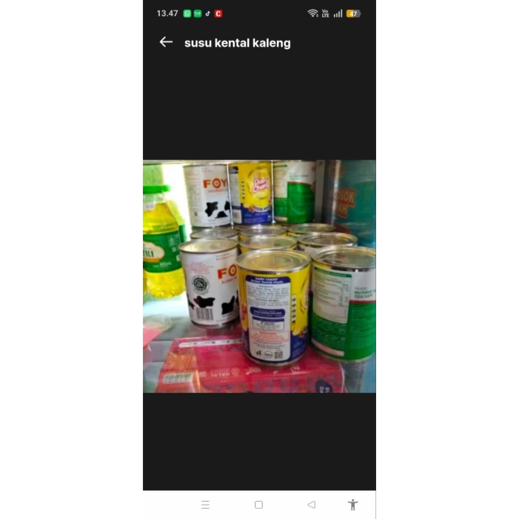 susu kaleng foyu  kental manis
