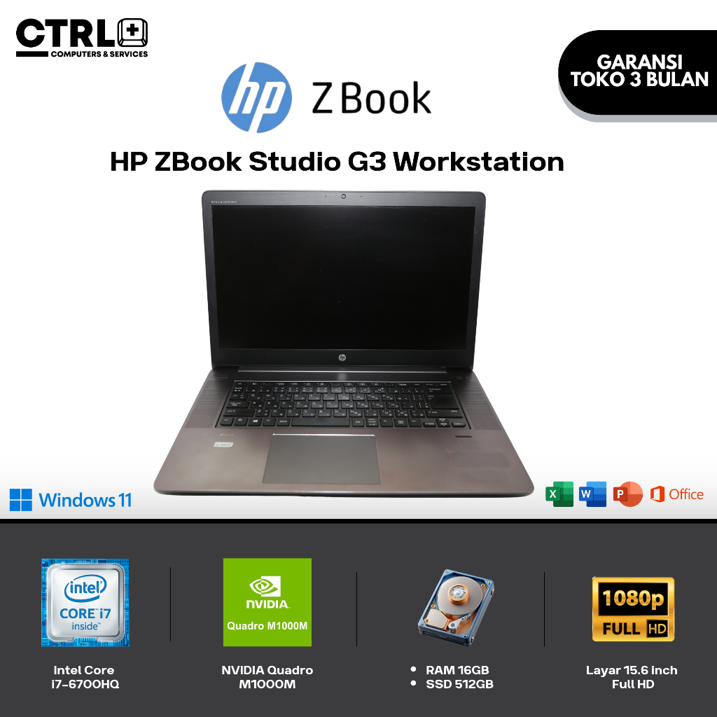 HP ZBook Studio G3 Workstation (Core i7-6700HQ / RAM 16GB / SSD 512GB / NVIDIA Quadro)