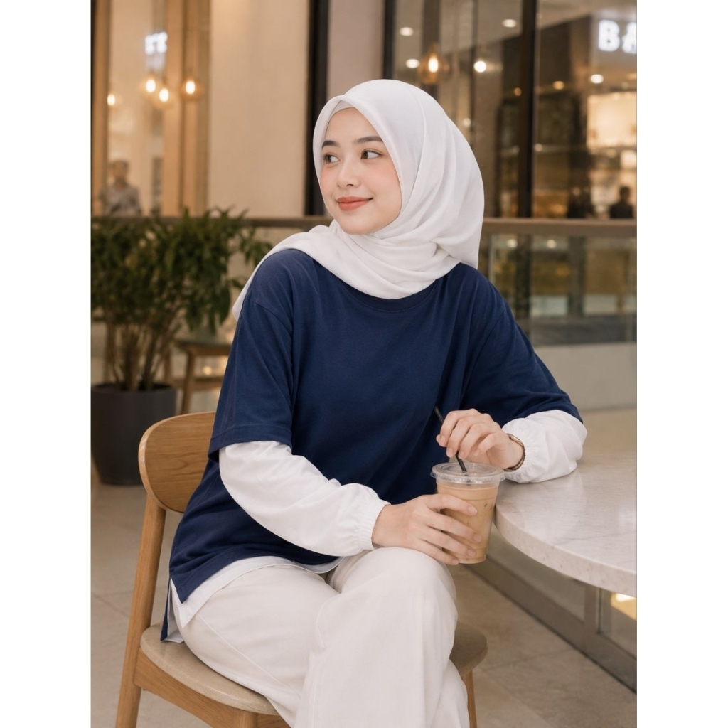 Kaos Tunik Wanita Variasi .Kaos Atasan Wanita Lengan Panjang Variasi
