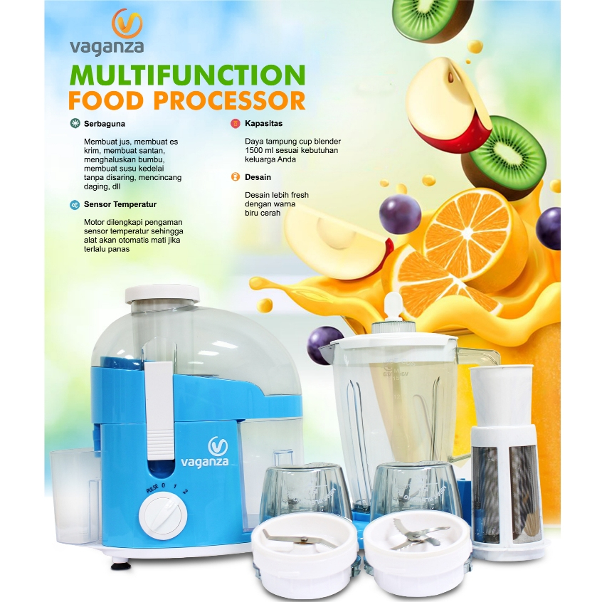 MULTIFUNCTION FOOD PROCESSOR PLUS by VAGANZA ( juicer slicer serbaguna)