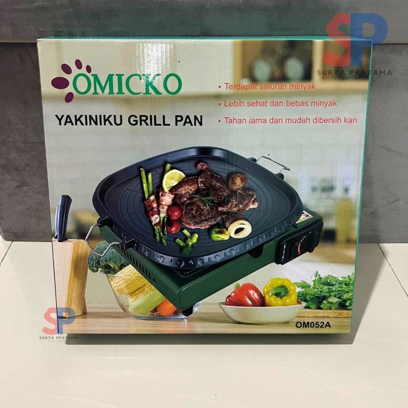 Grill Pan Yakiniku Omicko OM-2506/Ultra Grill Pan Omicko OM-2504Pemanggang Daging BBQ anti lengket