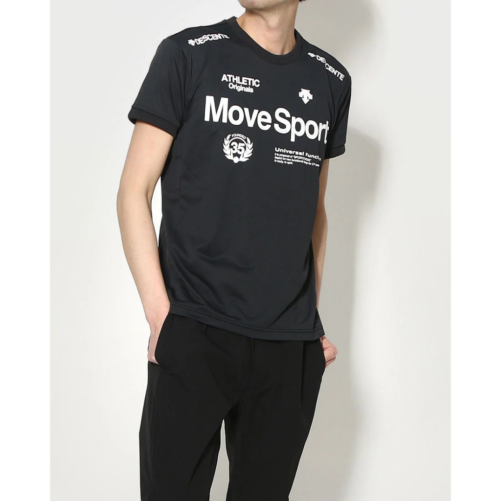 Kaos Baselayer Olahraga Sport Outdoor Descente Movesport Men Pria Hitam Active Dryfit Quickdry Anti 