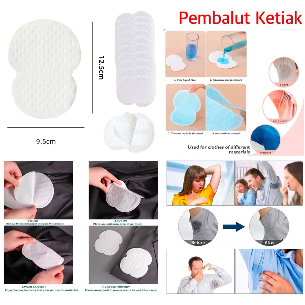 (GROSIRAN) Bantalan Penyerap Keringat Ketiak Pad Ketek Anti Basah Keringat Sekali Pakai / Armpit Pad / Pembalut