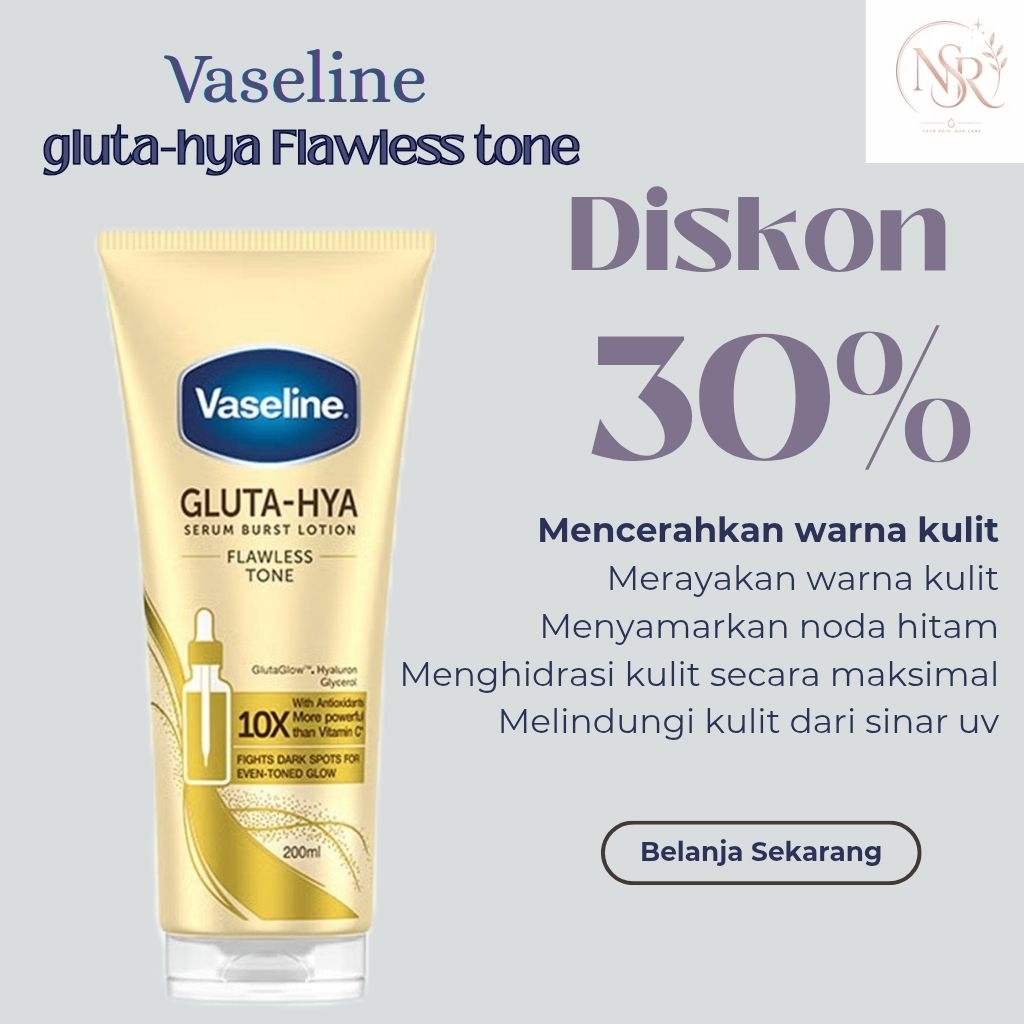Vaseline gluta-hya flawless bright 200ml - Vaseline body serum - Vaseline gluta-hya