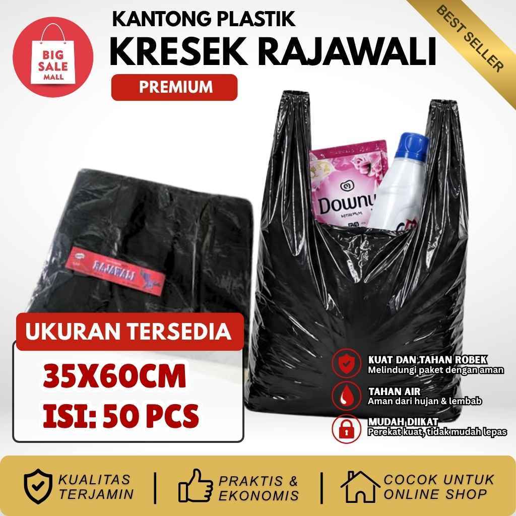 Kantong Plastik Kresek Rajawali 35X60 Kantong Plastik HD Berlanja Plong Plastik Packing Hitam Murah