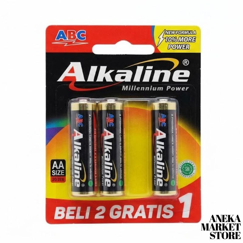 Baterai ABC Alkaline 2+1 (Beli 2 gratis 1) Baterai AA