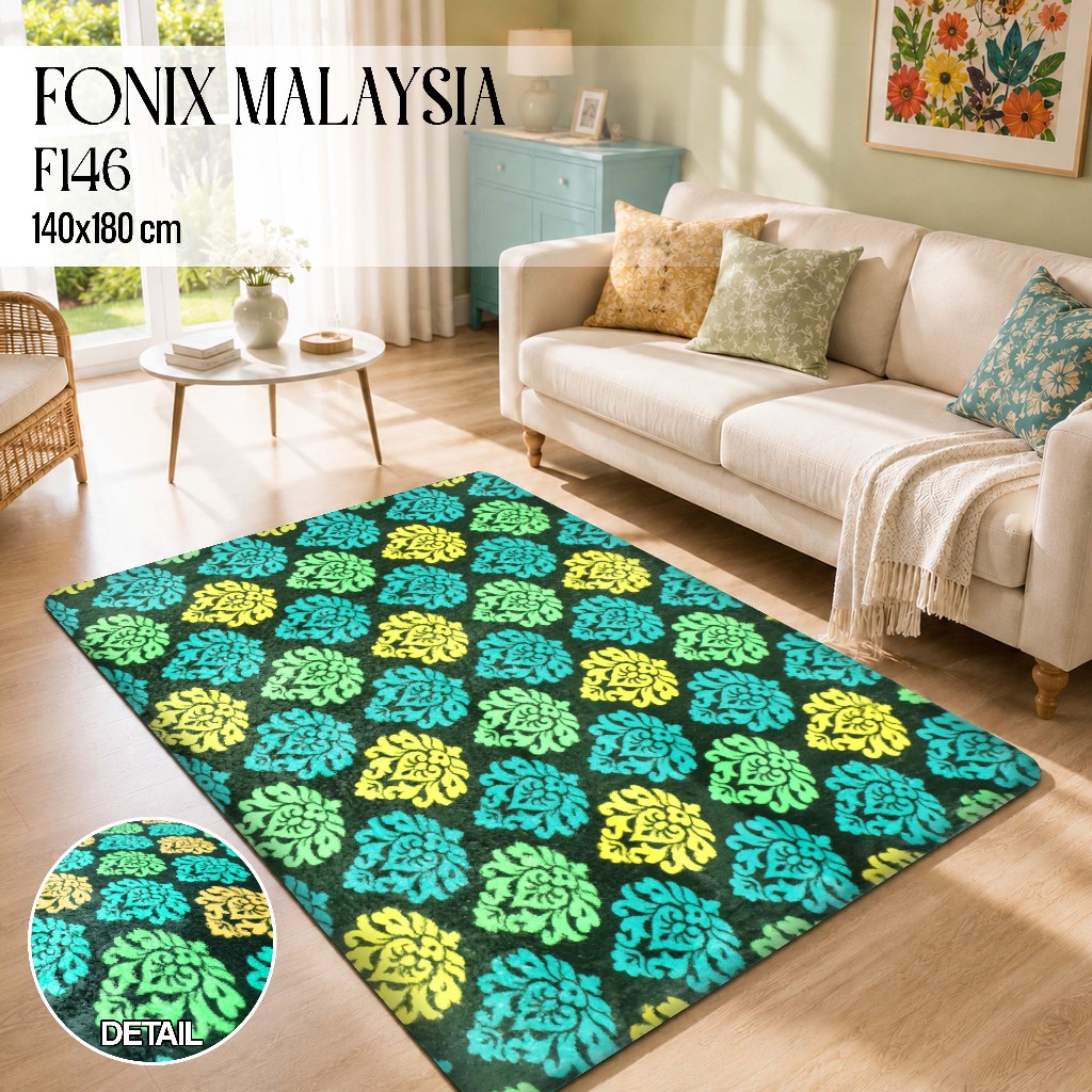 Karpet Bulu Uk 180x140 Karpet Lantai Bulu Rasfur Motif Lembut Ambal Empuk Kasur Bulu ANTI SLIP F146 