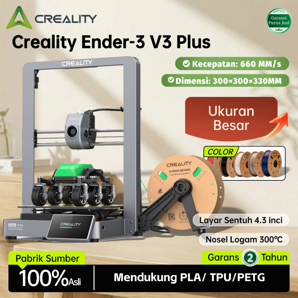 Creality Ender-3 V3 Plus Printer 3D Format Besar 600 mm/s Printer 3D Berkecepatan Tinggi Performa Te