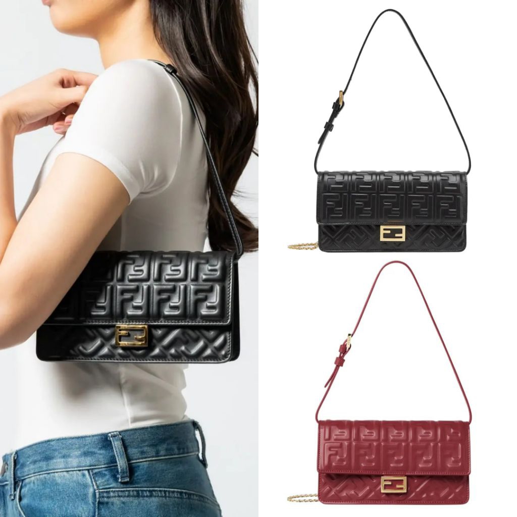 Fendi Baguette FF Quilted Wallet On Chain Bag