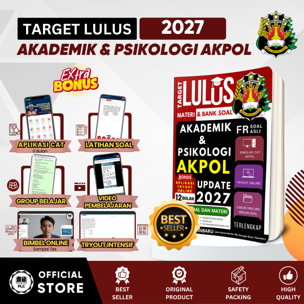 Buku AKPOL 2027 Akademik & Psikotes Materi + Bank Soal 2 Volume PLC