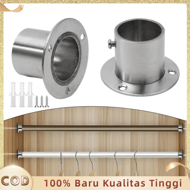 Dudukan Pipa Bulat Lemari Pakaian Flange Dudukan Pipa Tirai Stainless Bracket Flange Tinggi Stainles