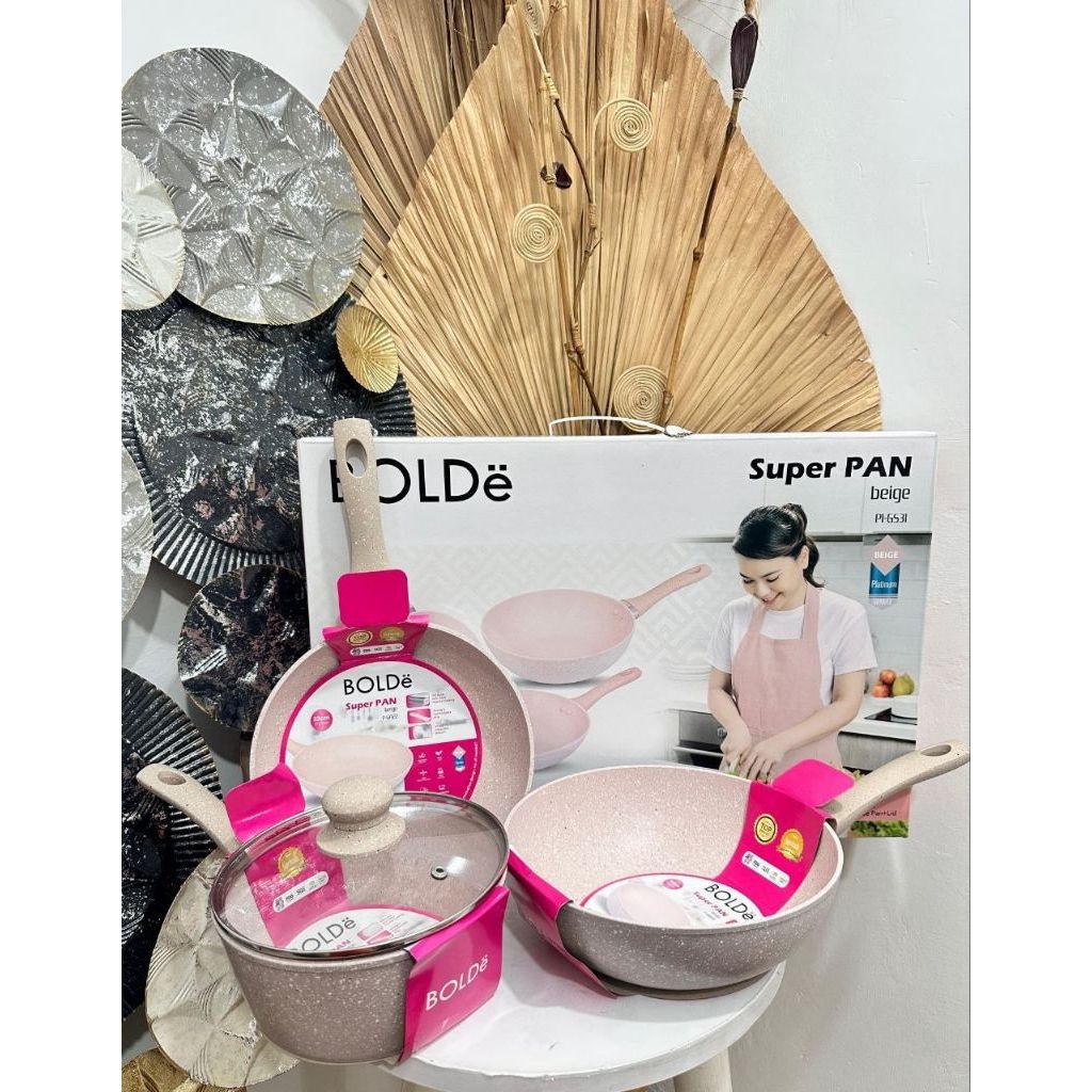 PANCI SET BOLDe 4 Pcs SUPER PAN BEIGE GRANIT / Panci Set BOLDe