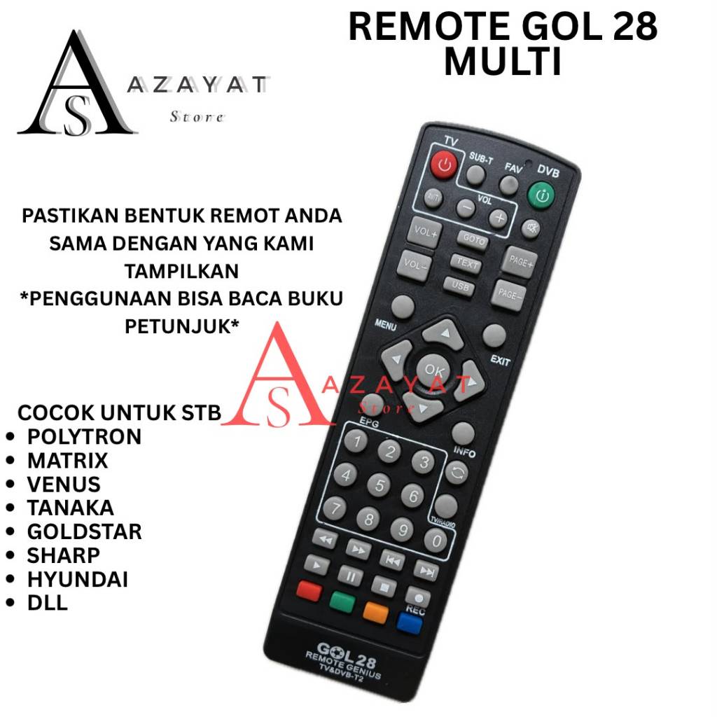 REMOTE STB DVB-T2 MULTI TANAKA / POLYTRON / VENUS / MATRIX / POLYTRON REMOT TV BOX