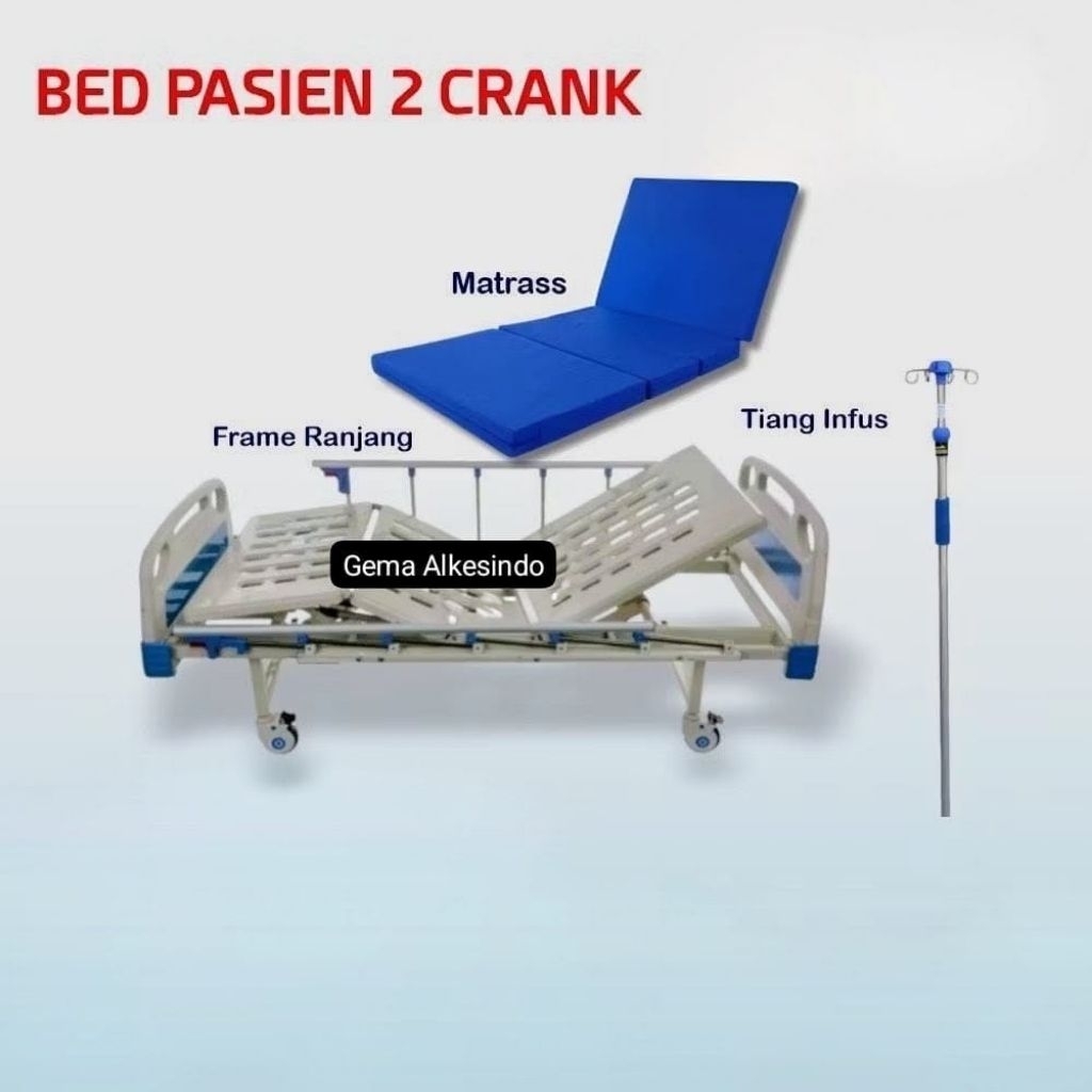 bed pasien 2 crank ABS/ranjang pasien 2 crank ABS