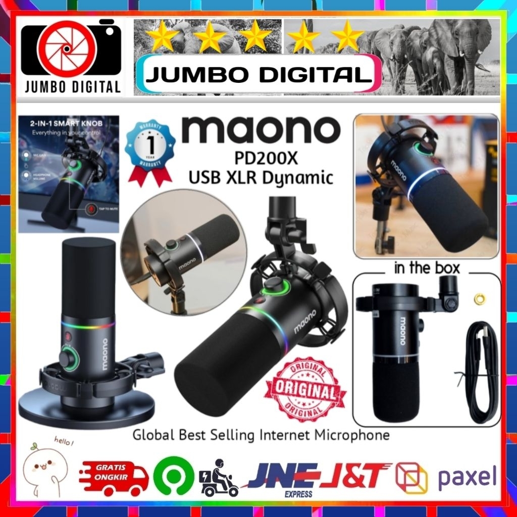 Maono PD200X USB XLR Dynamic PD 200X Microphone 200 X Podcast Mic RGB PD200 Link Mic
